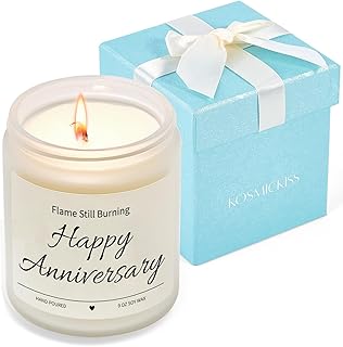 Anniversary Candle Gifts for Women Men, Romantic Gift for Couple Boyfriend Girlfriend Wife Husband, Soy Wax Lavender Scented Candle Aniversario Gift for Her Him