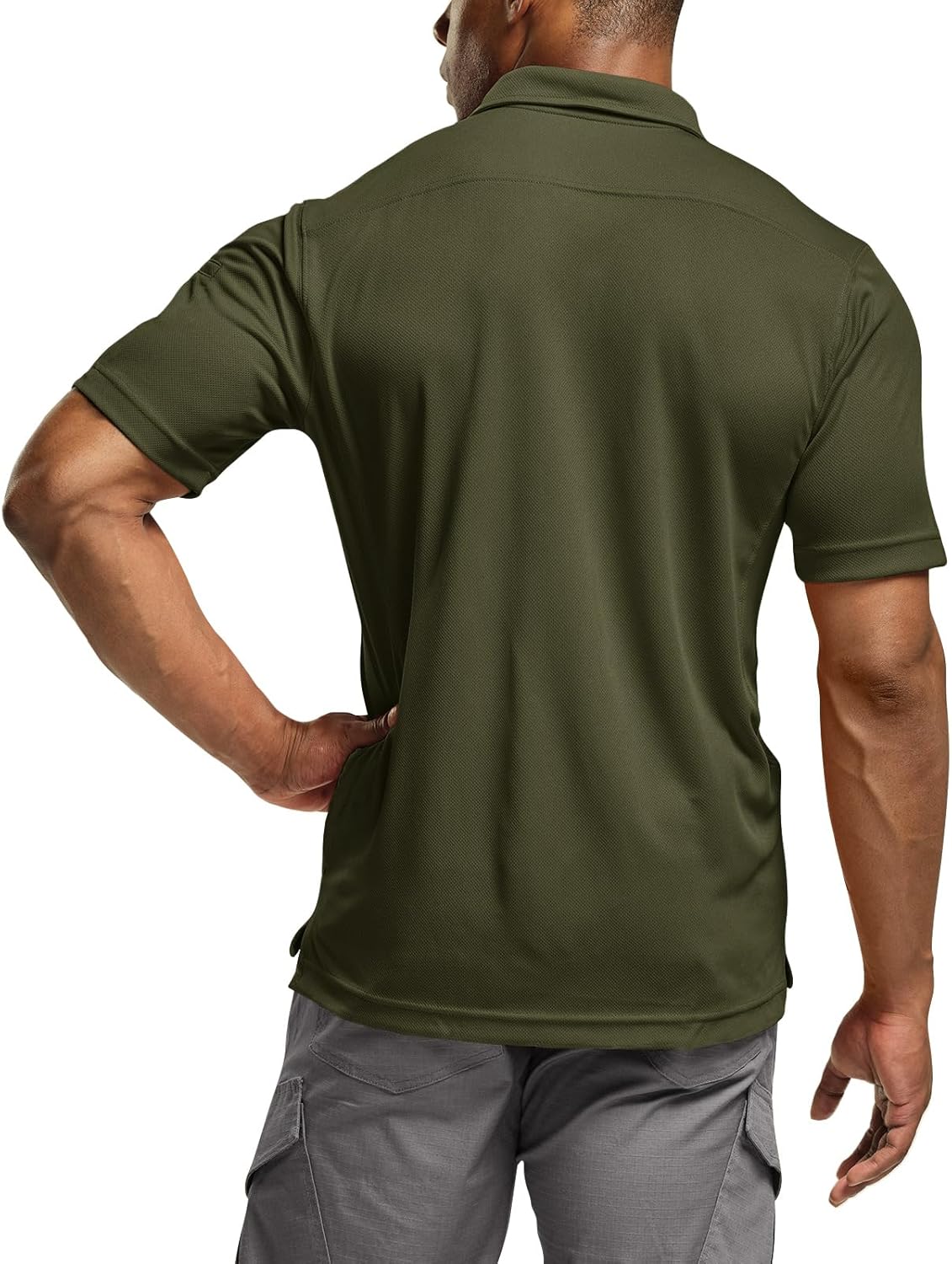 CQR Men's Polo Shirts, Tactical Short Sleeve Golf Performance Shirts, Lightweight Dry Fit UPF 50+ Pique - Image 4
