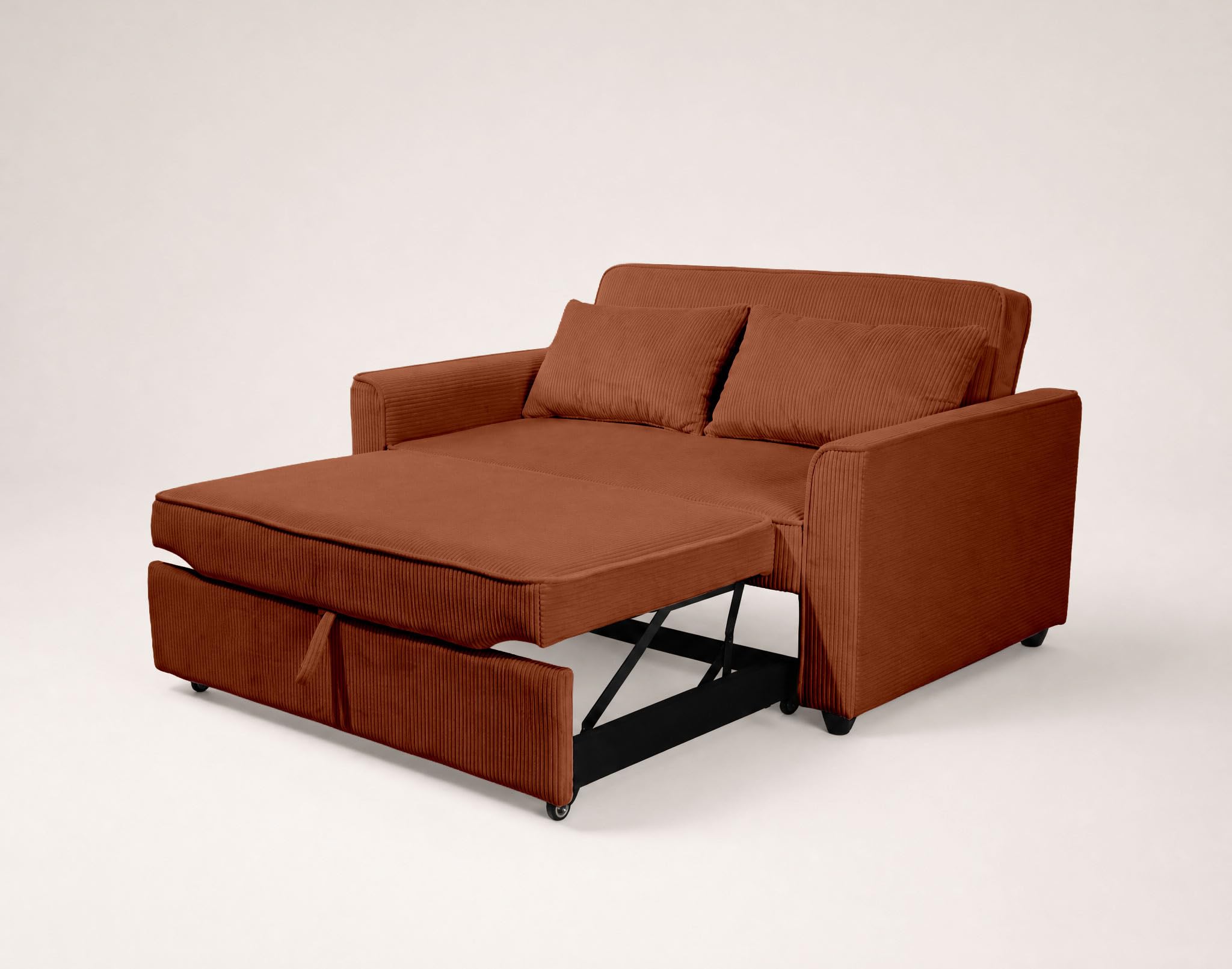 Bestmobilier Ernest - Canapé Droit 2 Places Convertible en Velours côtelé