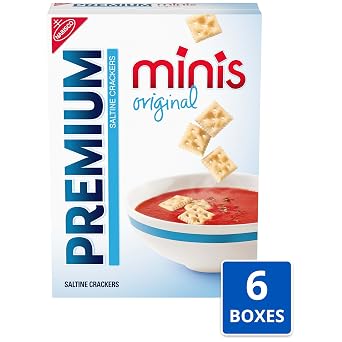 Premium Original Mini Saltine Crackers, Lunch Snacks, Bulk Snacks, 6 Boxes