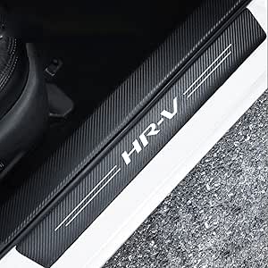 4 Adesivi Battitacco In Fibra Di Carbonio Per Honda HR-V 2013-2023 | Anti-Graffio | Nero - Foto 3