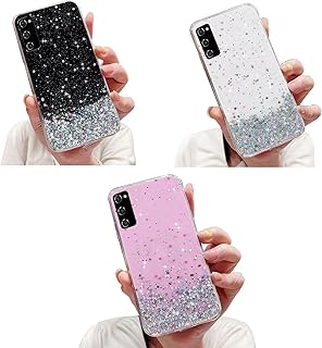 Rnrieyta Miagon 3X Crystal Case for Samsung Galaxy A51,Cute Lovely Clear Stylish Shining Star Phone Cover Soft Slim TPU Protective Glitter Case