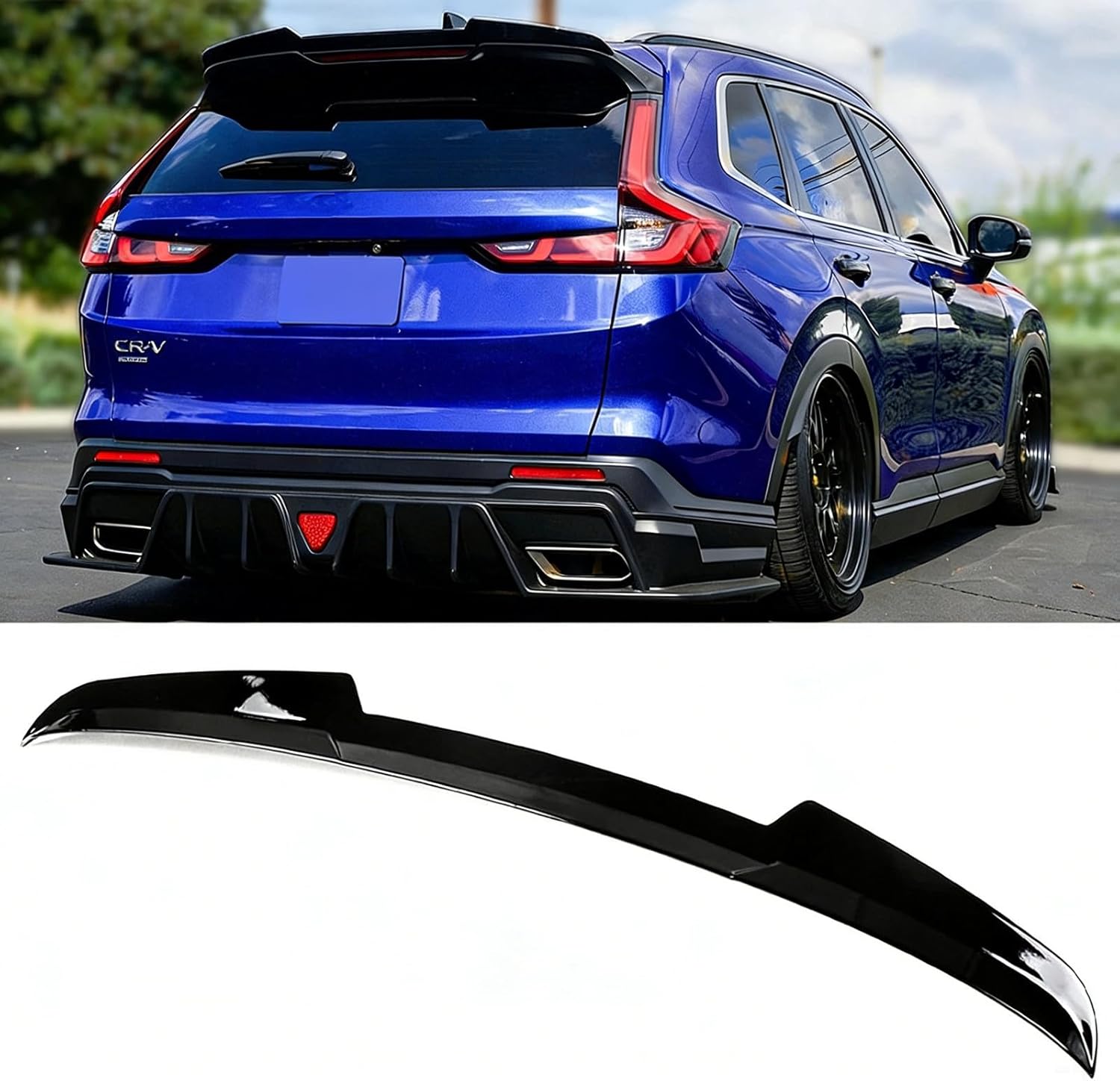 Add-on Roof Top Spoiler for Honda CR-V CRV 2023-2026 Rear Wing Extension Gloss Black