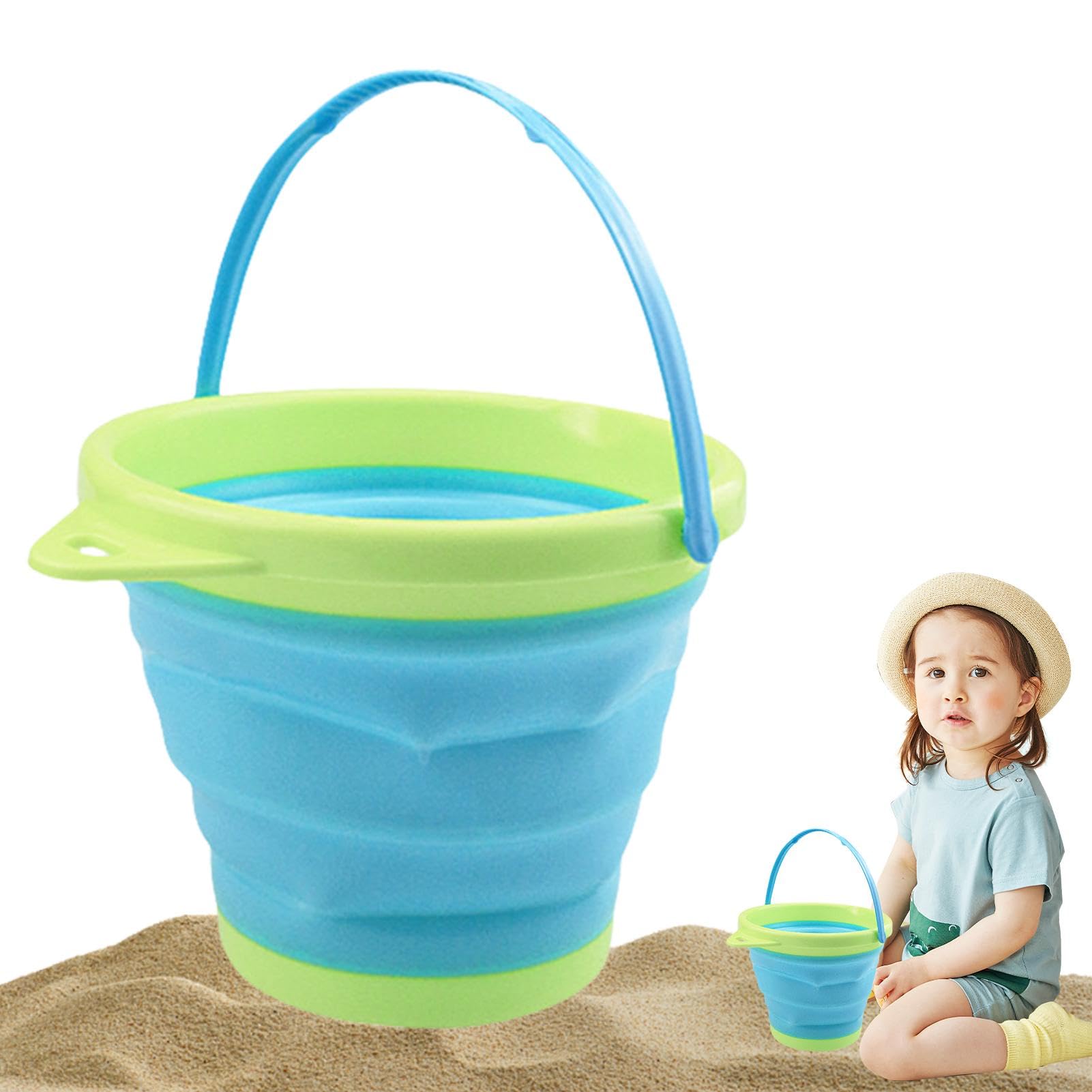Giocattoli Spiaggia Set - Secchiello Pieghevole E Pale Colorate Bambini