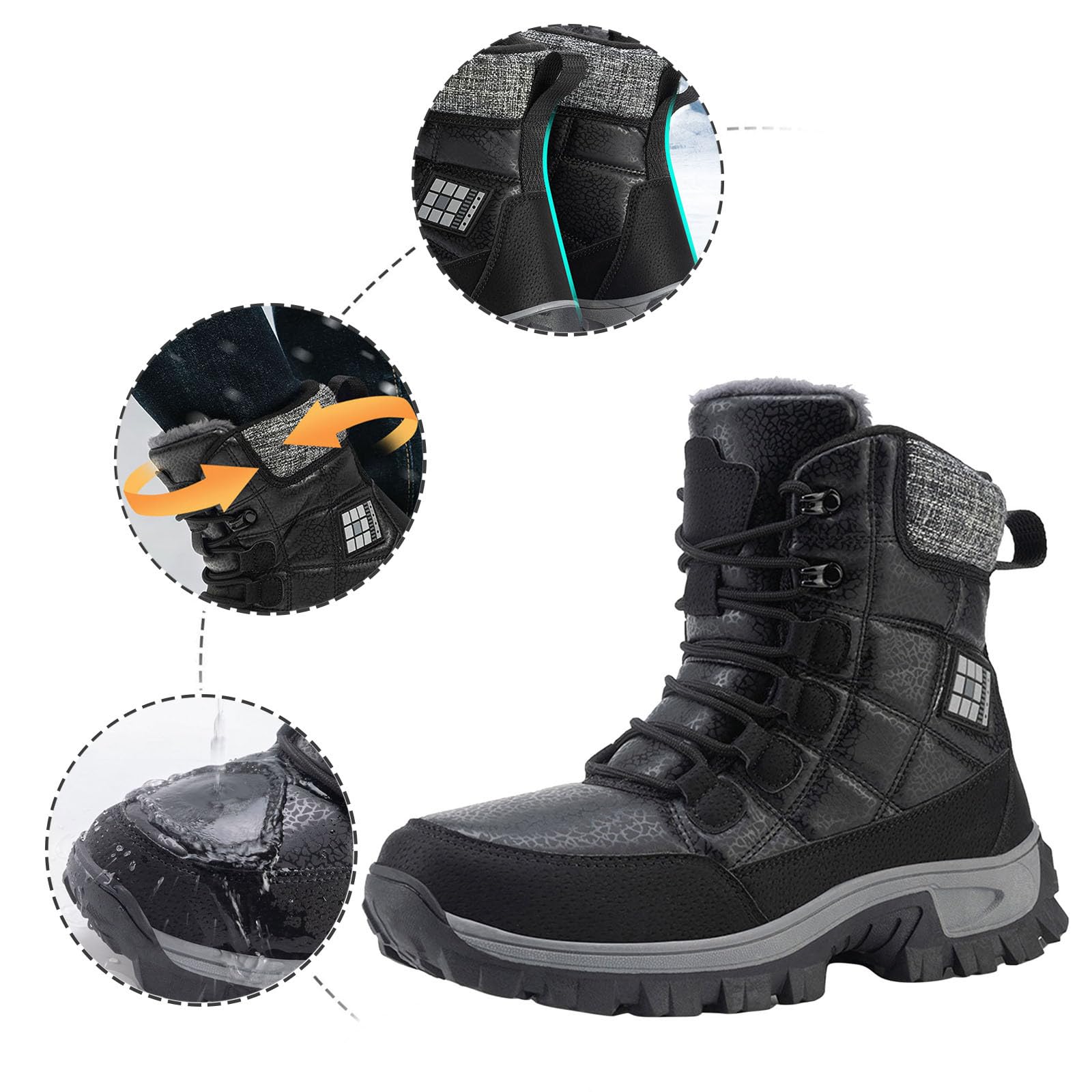 Stivali da Neve Unisex con Termica Outdoor | Stivali Coppia Caldi con Interna, Design Unisex per Inverno, Neve, Viaggi e Tempo Libero