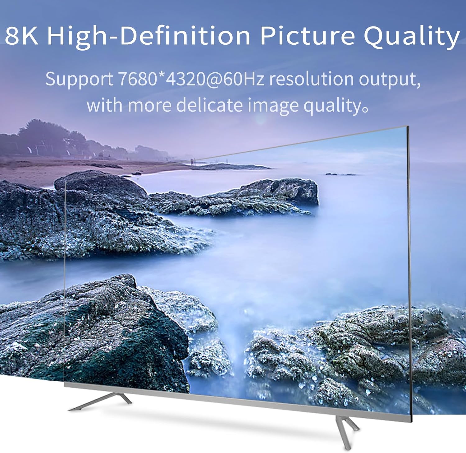 8K HDMI Splitter 1x4 8K@60Hz, 4K@120Hz, HDMI 2.1 Splitter 1 in 4 Out, Downscaler EDID Mode, hue Light sync, Compatible with Xbox Series X, PS4 Pro, PS5, Blu-ray Player