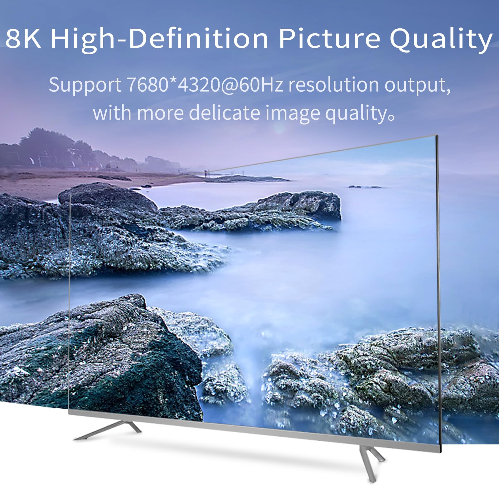 Répartiteur HDMI 8K 1x4 8K60Hz, 4K120Hz, répartiteur HDMI 2.1 1 entrée 4 sorties, mode EDID Downscaler, synchronisation Hue Light, compatible avec Xbox Series X, PS4 Pro, PS5, lecteur
