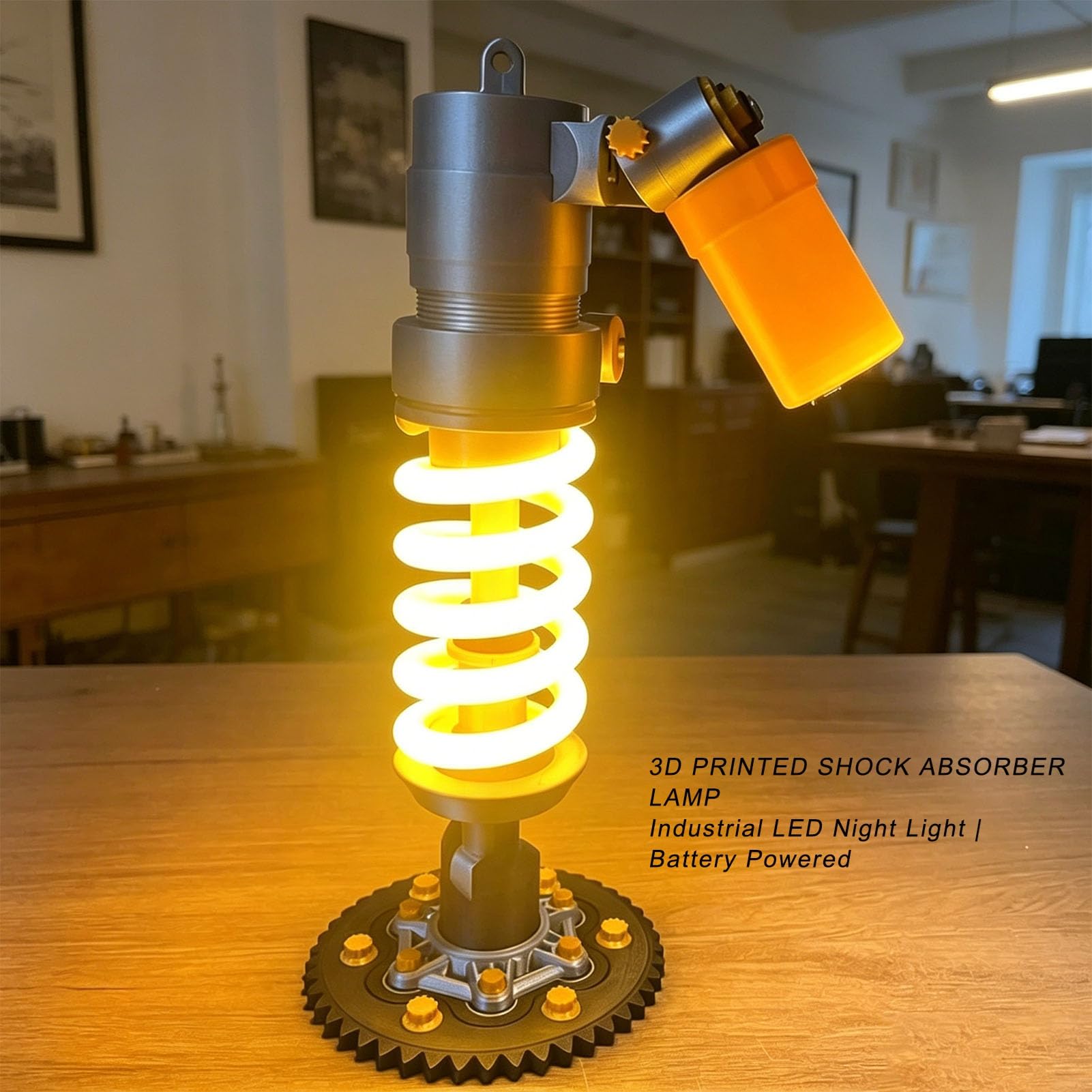 ASHATA Lampada da tavolo ammortizzatore, design unico stampato in 3D | Luce ambientale a LED, luminosità regolabile, materiale PLA, sala giochi, decorazione da scrivania