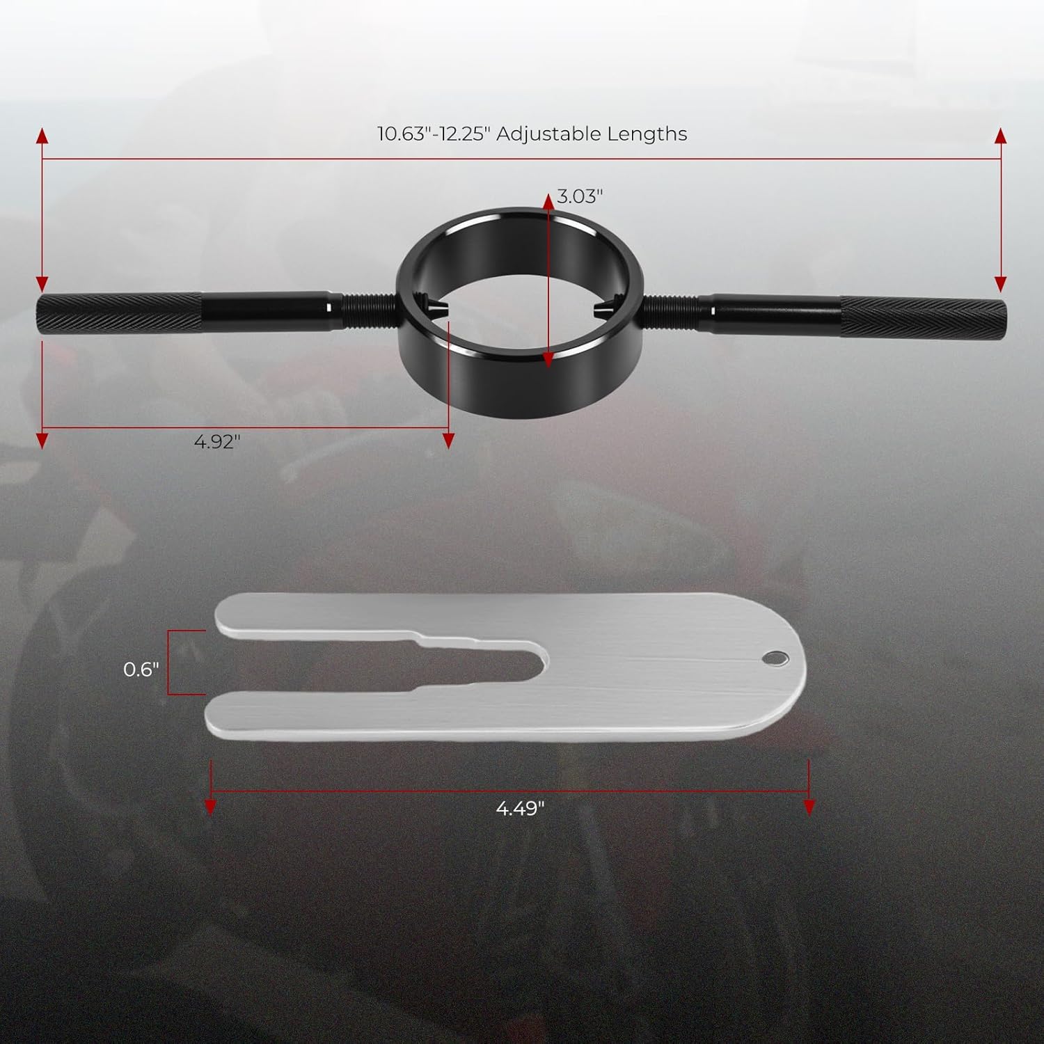 Motorcycle Fork Service Tool Kit - Multi-Function Maintenance Set without Damper Rod Bleeder Motorcycle Fork Spring Compressor Tool Kit for All Fork Types