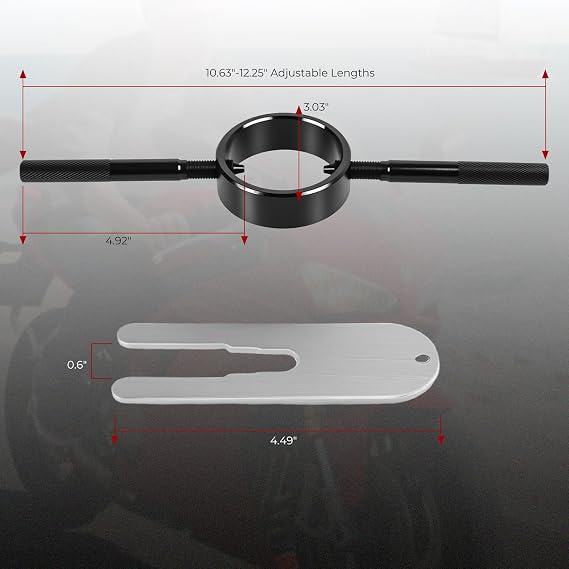 Motorcycle Fork Service Tool Kit - Multi-Function Maintenance Set without Damper Rod Bleeder Motorcycle Fork Spring Compressor Tool Kit for All Fork Types