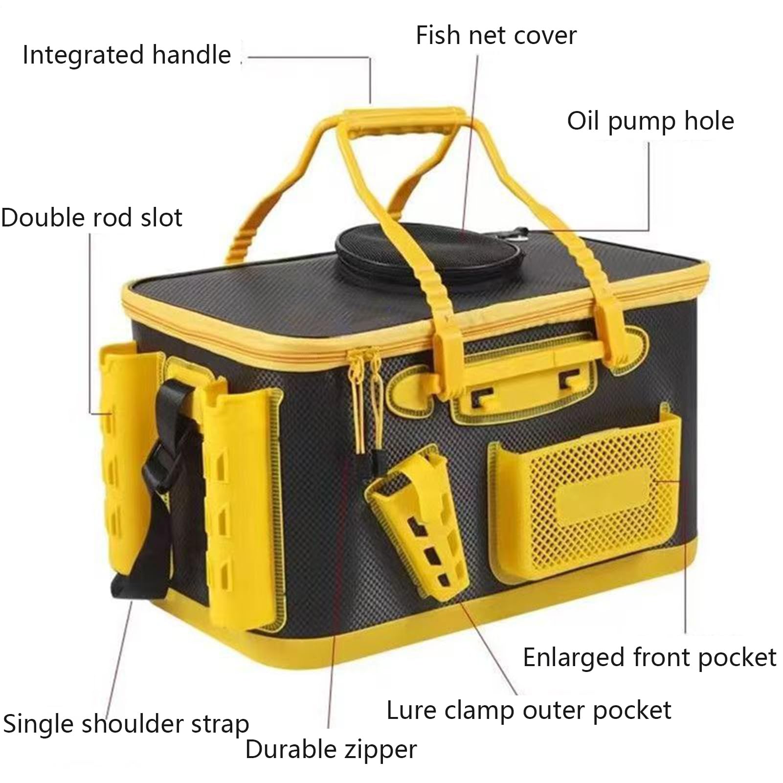Lebendköder Eimer | Kühlbox tragbar multifunktional für Fische | Angelzubehör für Boot Camping Kajak Auto und Seetransport