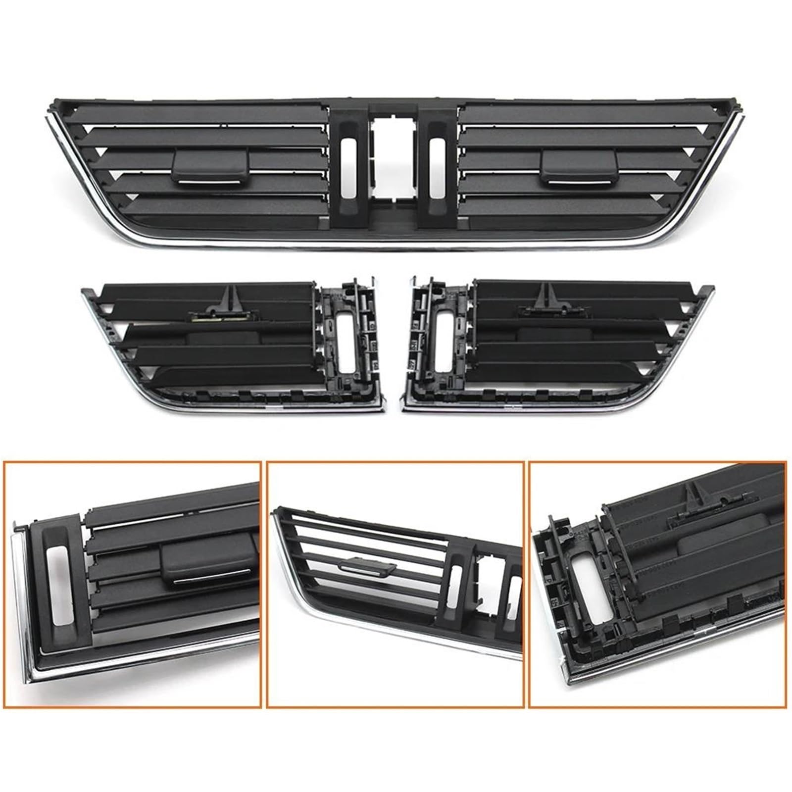 Copertura Griglia Ventilazione Per Skoda Per Octavia 3 A7 5E MK3 2015-2021 Cruscotto Dell'automobile Sinistra Destra Centrale Aria Condizionata AC Griglia Di Sfiato 5E0820951C(Central-Model B)