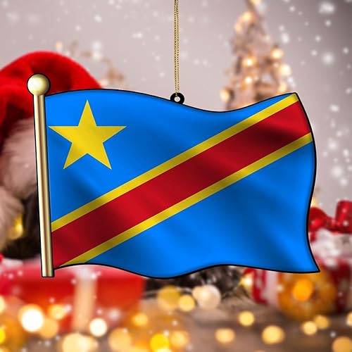 Vista 88 de Adorno acrílico de Navidad de Filipinas, decoración de árbol de Navidad, adorno de Navidad nacional para niños, bandera de Filipinas, banderas