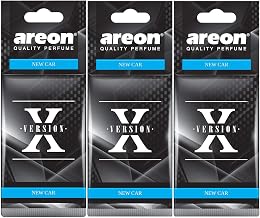 AREON X Car Air Freshener Odour New 2D Hanging Mirror Scent Black (New Car Set of 3)