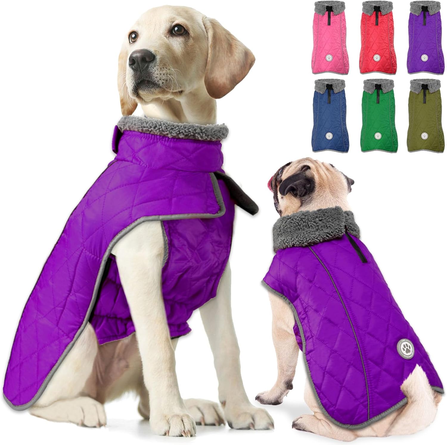 Fragralley Dog Coat, Warm Dog Winter Coat with Leg Strap