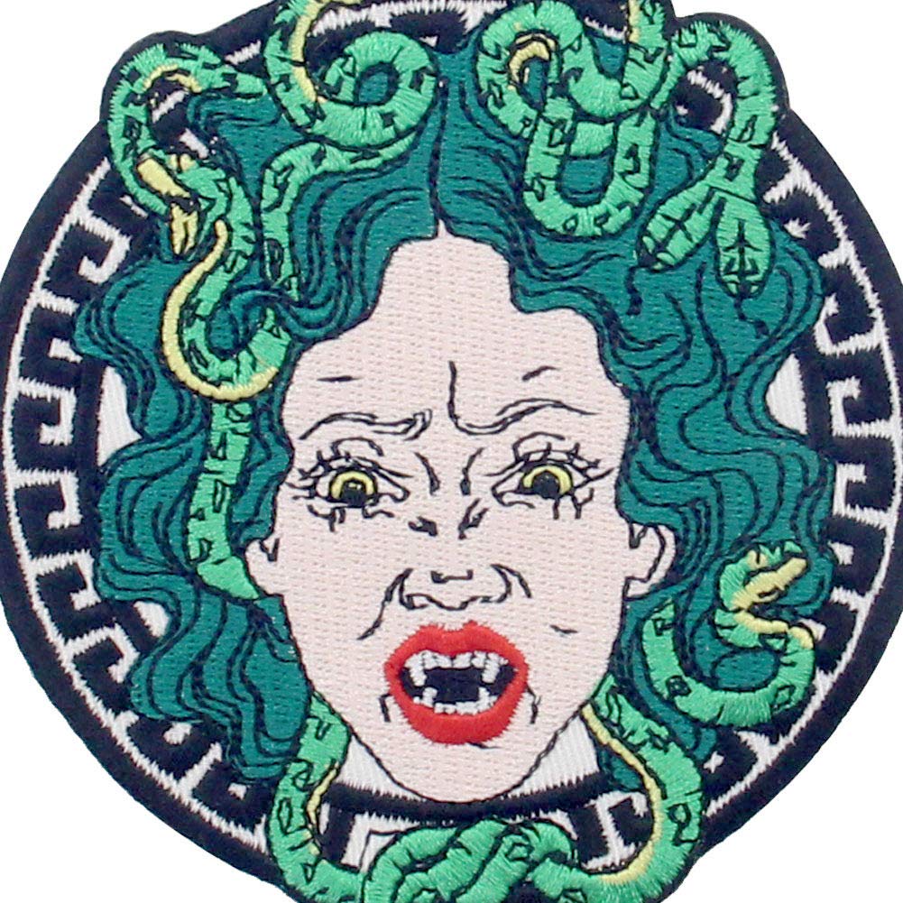 Bestickter Aufnäher „Die Blutende Medusa“ – 10x11 Cm Zum Aufbügeln Oder Nähen