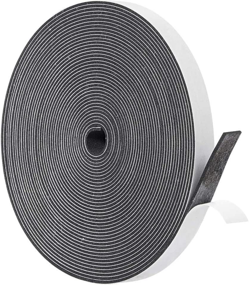 Dichtungsband Selbstklebend Türdichtung für Türen Fenster, 12mm(B) x1.5mm(D)/10m(L) Schaumstoffband Gummidichtung für Kollision Siegel Schalldämmung Schwarz