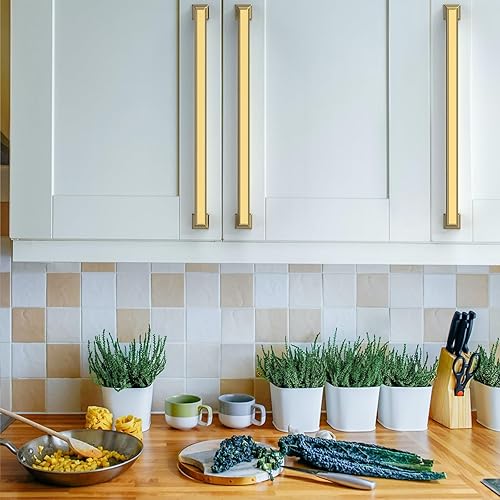 Vista 205 de Asidrama 10 Pack 7.5 Inch(192mm) Brushed Brass Cabinet pulls Kitchen Cabinet Handles, Cabinet Pulls Kitchen Cabinet Hardware for Cupboard Drawer