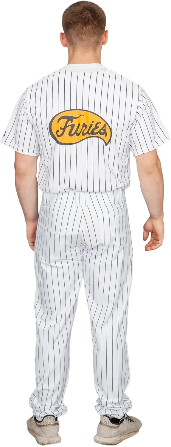 Warriors Furies Team Pinstripped Baseball Jersey Top Adult Halloween Costume Cosplay