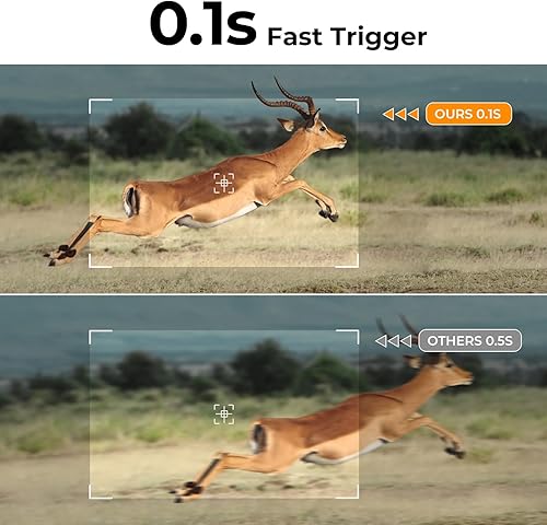 Miniatura 5 de K&F Concept Cámara de rastreo 4K 48MP, cámara de juego con visión nocturna sin brillo, tiempo de disparo de 0.1s, lente ancha de 120, impermeable