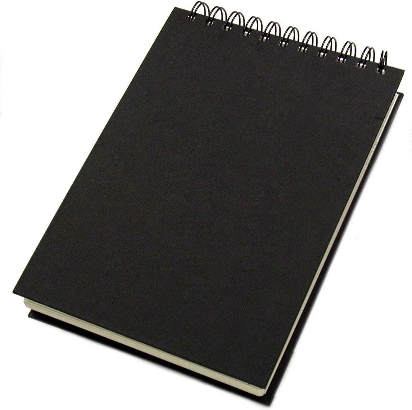 Hahnemuhle Sketch Book D&S, 140gsm Book, Black with spiral binding, A5 Portrait