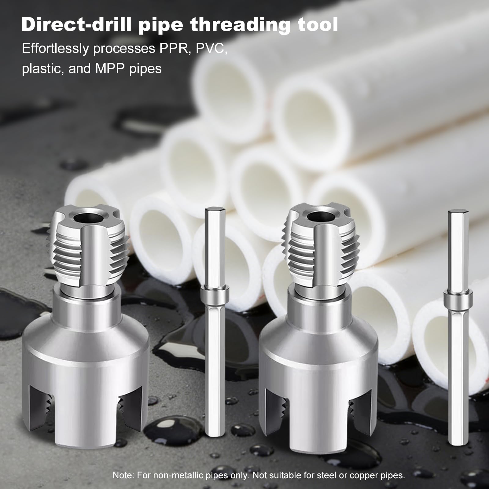 Herramienta de roscado de tuberías 4 en 1, kit de enhebrador interno y externo para tuberías de PVC de 3/4 pulgadas, ideal para proyectos de fontanería y reparaciones del hogar