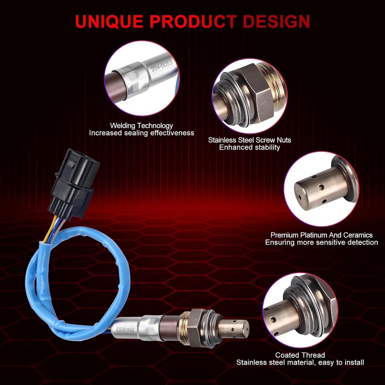 Pack of 2 O2 Oxygen Sensor Upstream and Downstream Compatible with Acura MDX Base Sport Utility 4-Door 3.7L V6 GAS SOHC Naturally Aspirated 2007 2008 2009