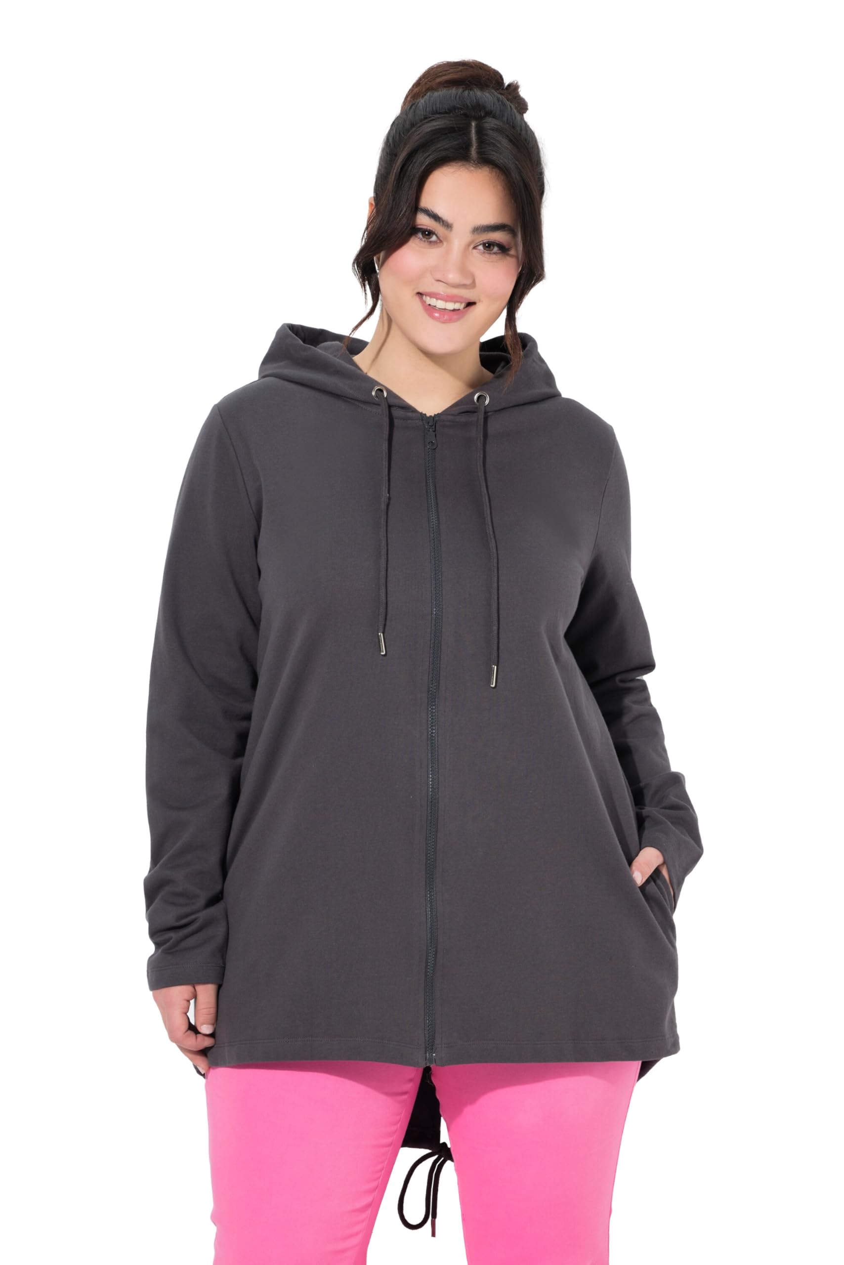 Angel of Style Damen große Größen Übergrößen Plus Size Sweatjacke, A-Linie, Kapuze, Tiger auf dem Rücken 841119