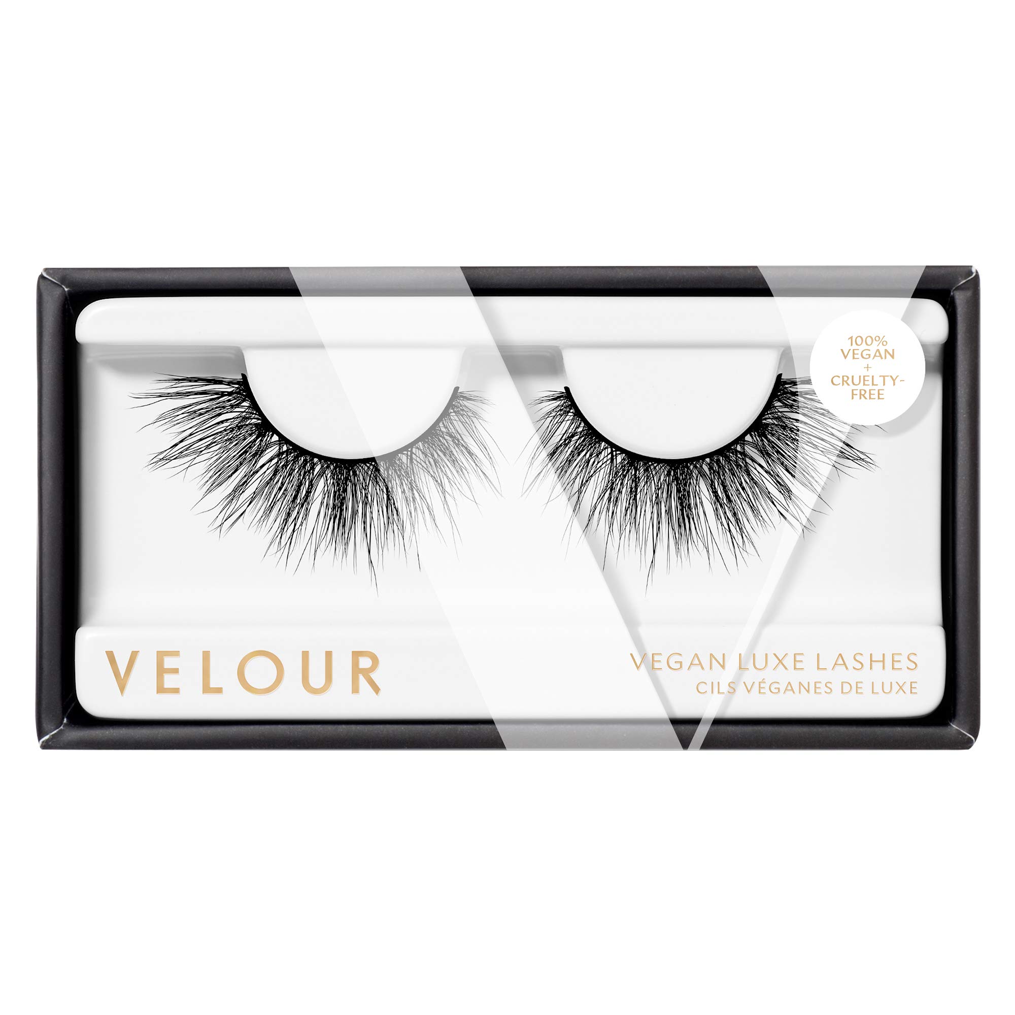Velour Vegan Luxe Eyelashes – Luxurious Natural False Lashes - Lightweight, Reusable, Handmade Fake Lash Extensions - Wear up to 25 Times – 100% Vegan Mink, Soft and Comfortable, All Eye Shapes