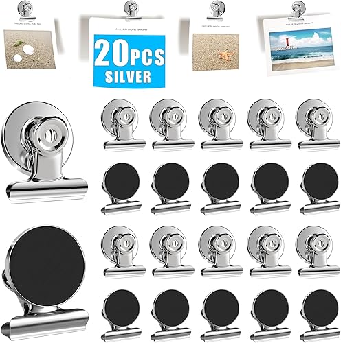 Vista 9 de DIYMAG Clips magnéticos, paquete de 20 clips de papel para nevera, resistentes para colgar fotos, regalos de cumpleaños y graduación, asequibles