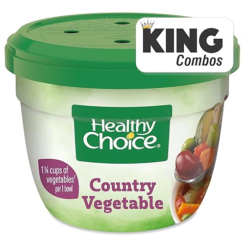 Healthy Choice Country - Sopa de verduras para microondas, 14 onzas, código QR King Combos, paquete de (2)