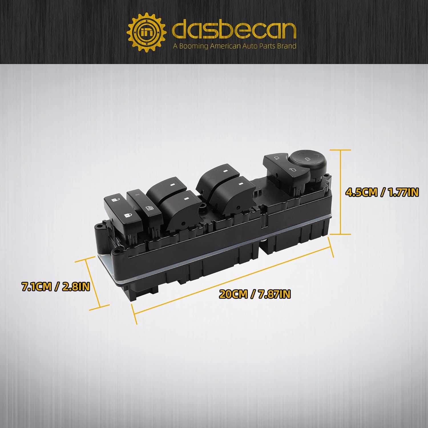 Dasbecan 20835552 Power Window Door Lock Switch Driver Side Compatible with 2007-2014 Chevy Tahoe Avalanche Silverado Suburban/GMC Sierra Yukon 1500 2500 3500 Replaces# DWS177 1S15733