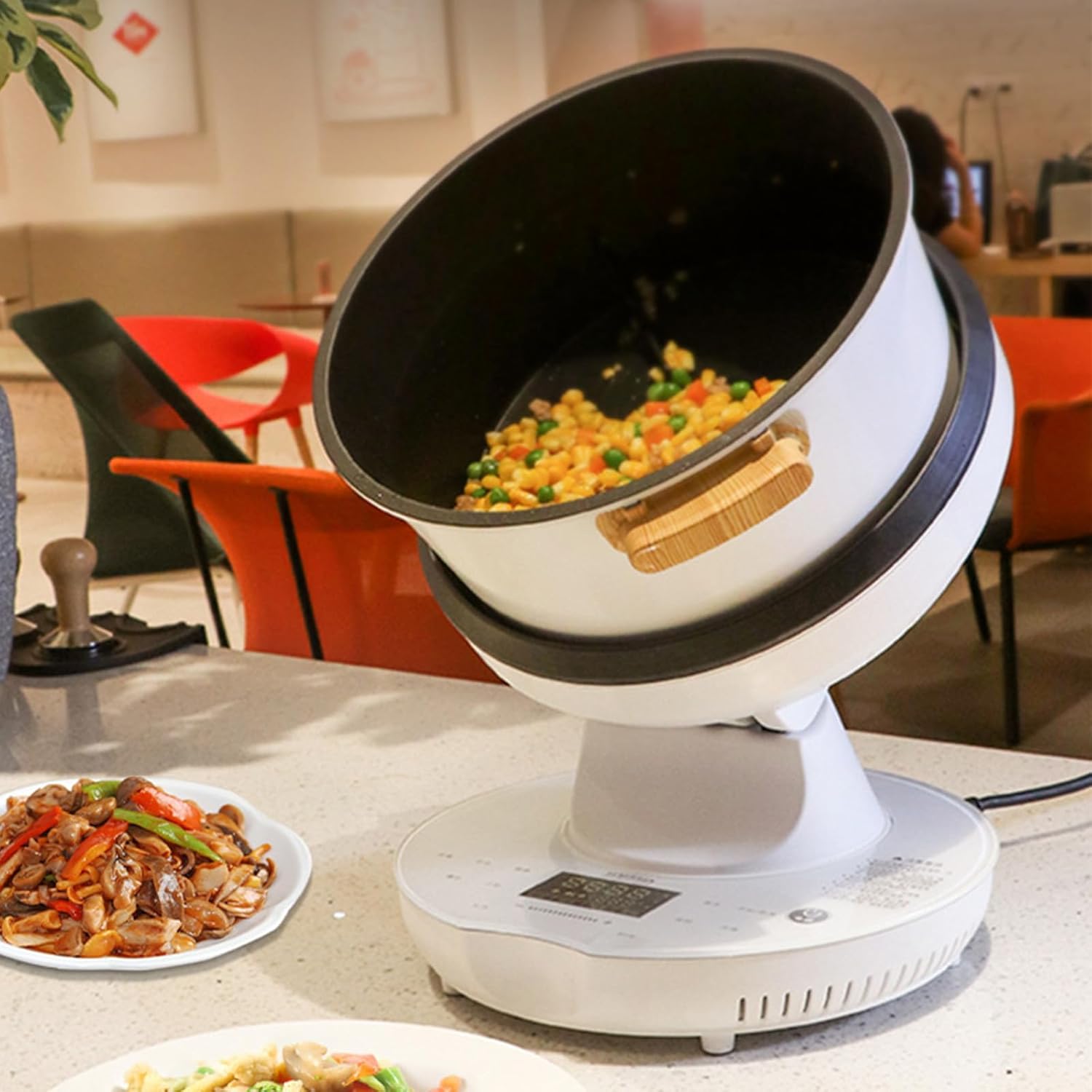 Home Use Fully Automatic Food Processor, 8L Intelligent Automatic Cooking Machine, 360° Rotation And 3D Omnidirectional Heating, Drum Type Food Processor