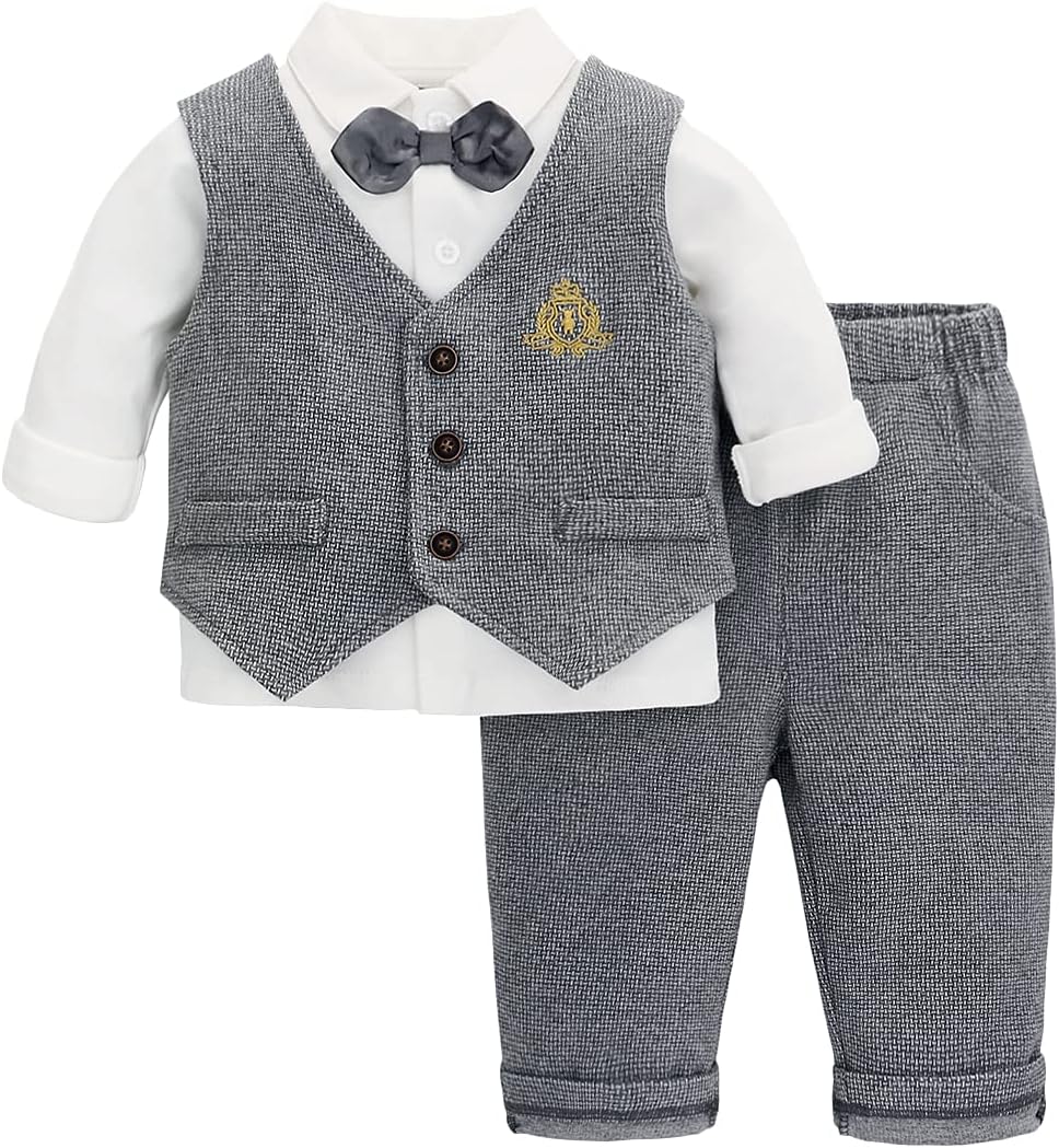 famukaBaby Suits Boy Formal Outfit Baptism Wedding Baby Clothing Set