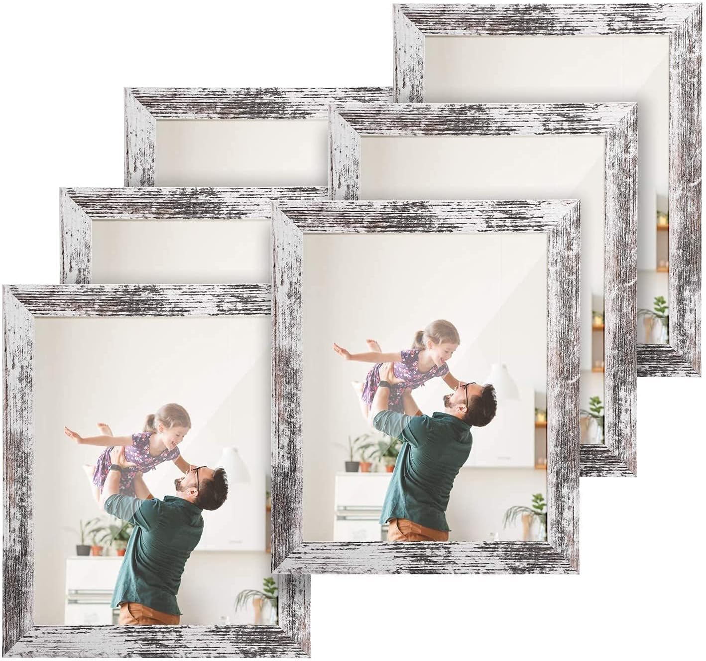 HOUSE DAY 8X10 Picture Frames(Set of 6) Vintage White Picture Frame