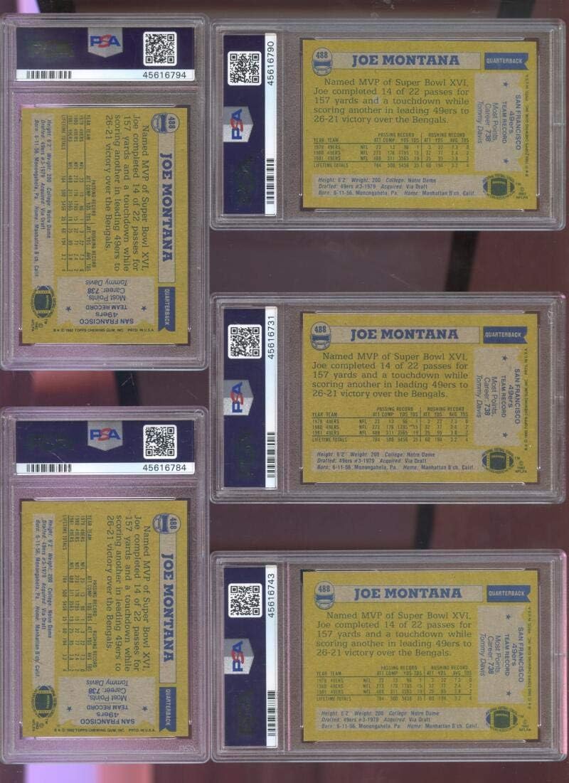 1982 Topps #488 Joe Montana San Francisco 49ers PSA 8.5 Graded Football Card NFL