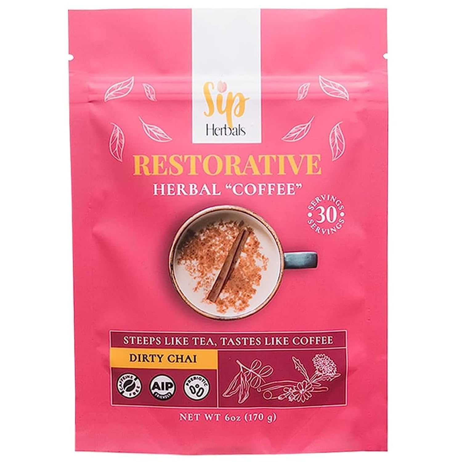 Sip Herbals CaffeineFree, Dandelion Root Tea, Coffee