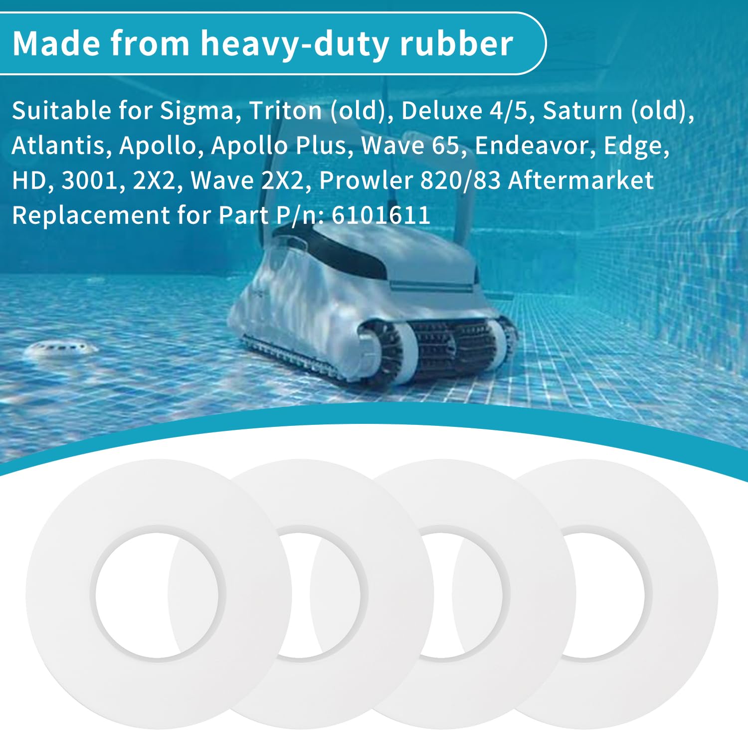 deawater 4 szt. pierścień wspinaczkowy pierścienie do wspinaczki # 6101611-R4 zamiennik dla Maytronics Dolphin Robotic Pool Cleaners pasuje do M200, M400, M500, Nautilus/CC Plus i DX3/DX4/DX6