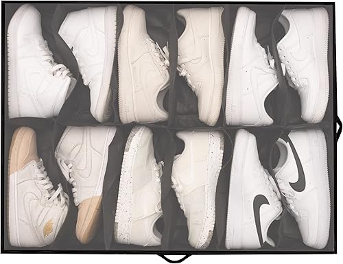 Miniatura 2 de Organizador de almacenamiento de zapatos debajo de la cama, juego de 2 para 24 zapatos, desliza este resistente organizador de zapatos debajo de la