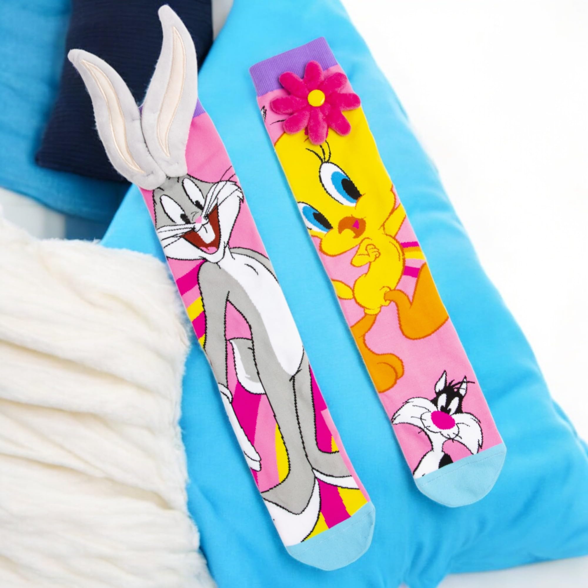 SAMVARDHAN Duck & Rabbit Cartoon Knee-High Socks – 3D Ears & Flower Colorful Socks for kids,Super Comfortable - Age of 3 to 12 Years - Image 6 thumbnail
