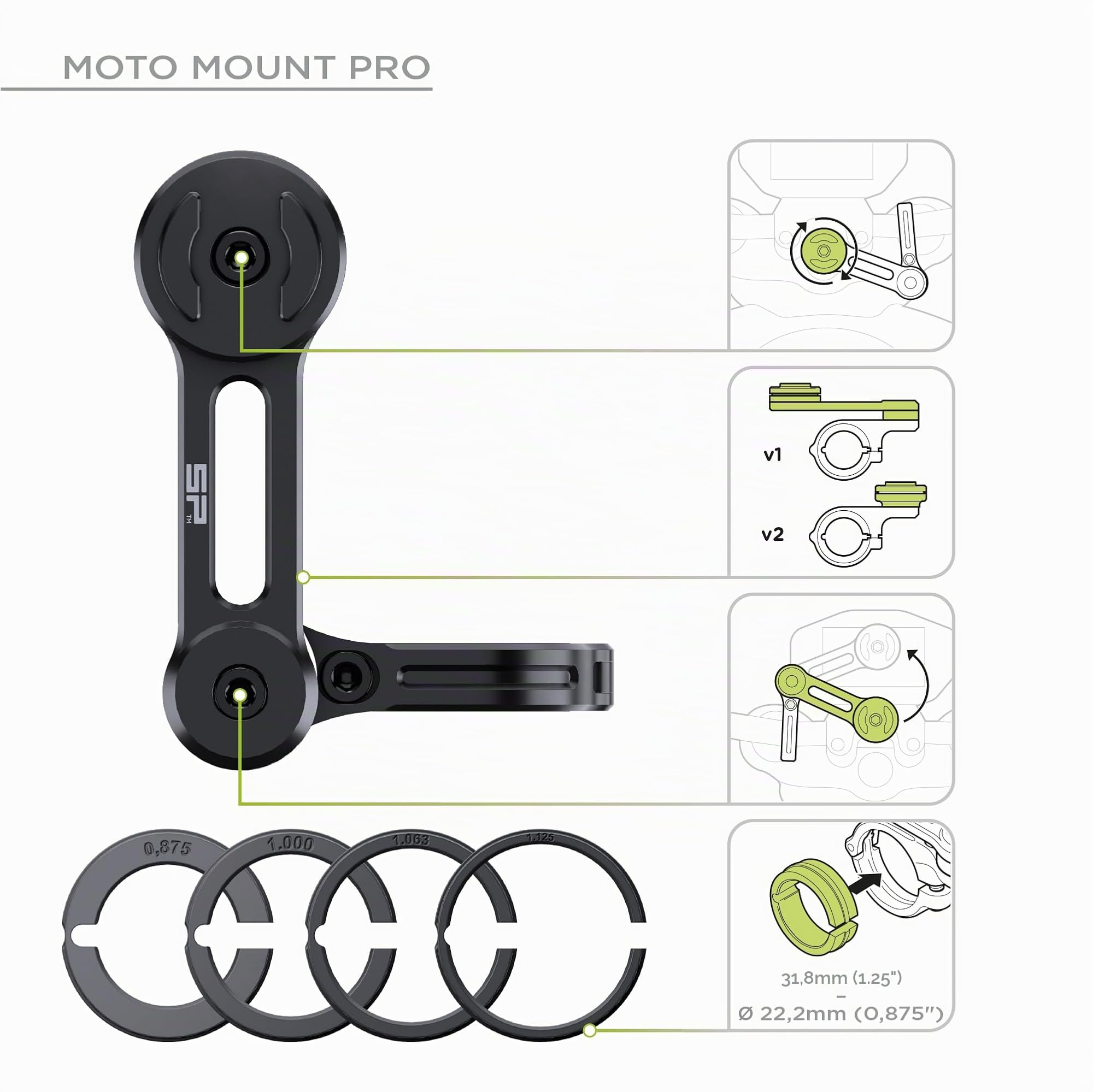 SP CONNECT Moto Bundle | SPC+ | kompatibel mit Samsung S20 FE | Handyhalter für Motorrad Bike Moped Roller | Gadget Halterung für Navi