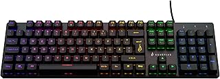 Surefire Kingpin M2 Mechanical Gaming Keyboard German, Gaming Multimedia Keyboard Full Size, RGB Keyboard with Lighting, 100% Anti-Ghosting Keys, German Layout QWERTZ