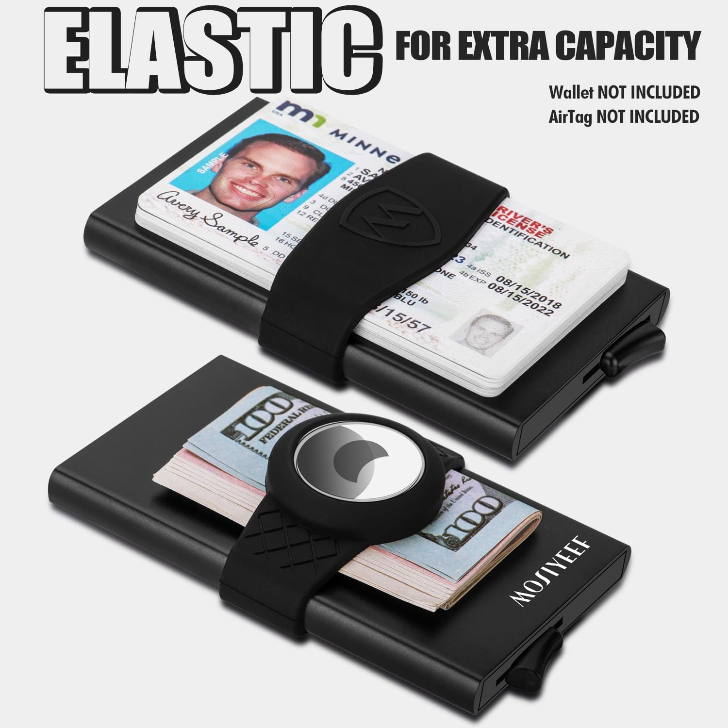 Tracking Tag Accessory for Pop Up Stealth Card Holder Wallet - Elastic Silicone Cash Strap with Tracking Tag Holder - Make Your Wallet Trackable - Patent Pending - TrackingTag NOT Included - Image 6