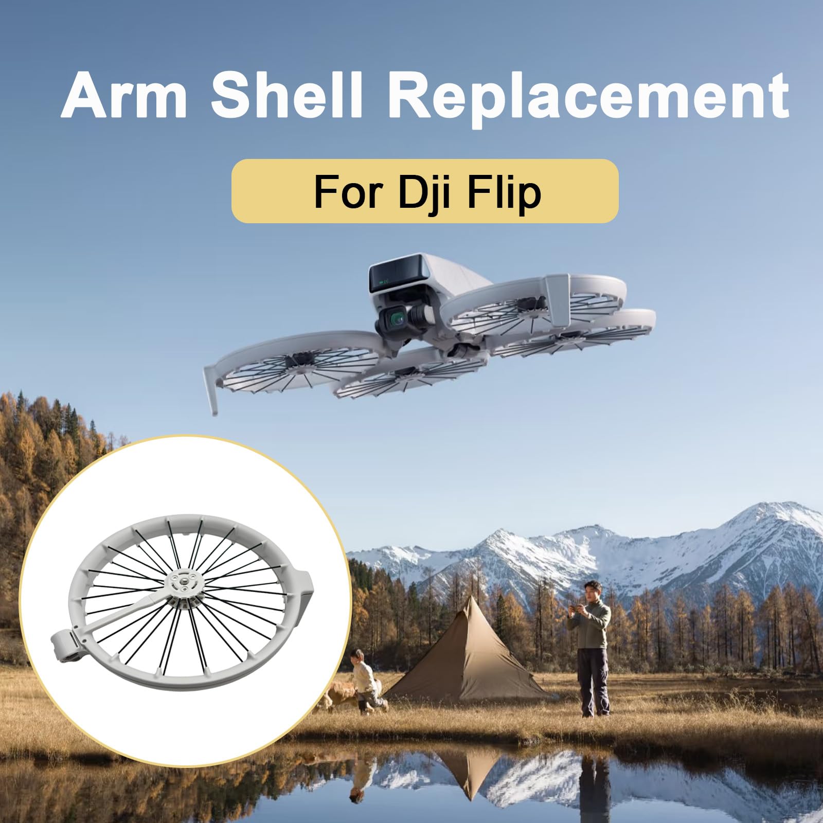 Ricambio carenatura braccio compatibile con Dji Flip, protezione elica, copertura protettiva lama, parti di ricambio per carenatura corpo drone Grigio (anteriore sinistro)