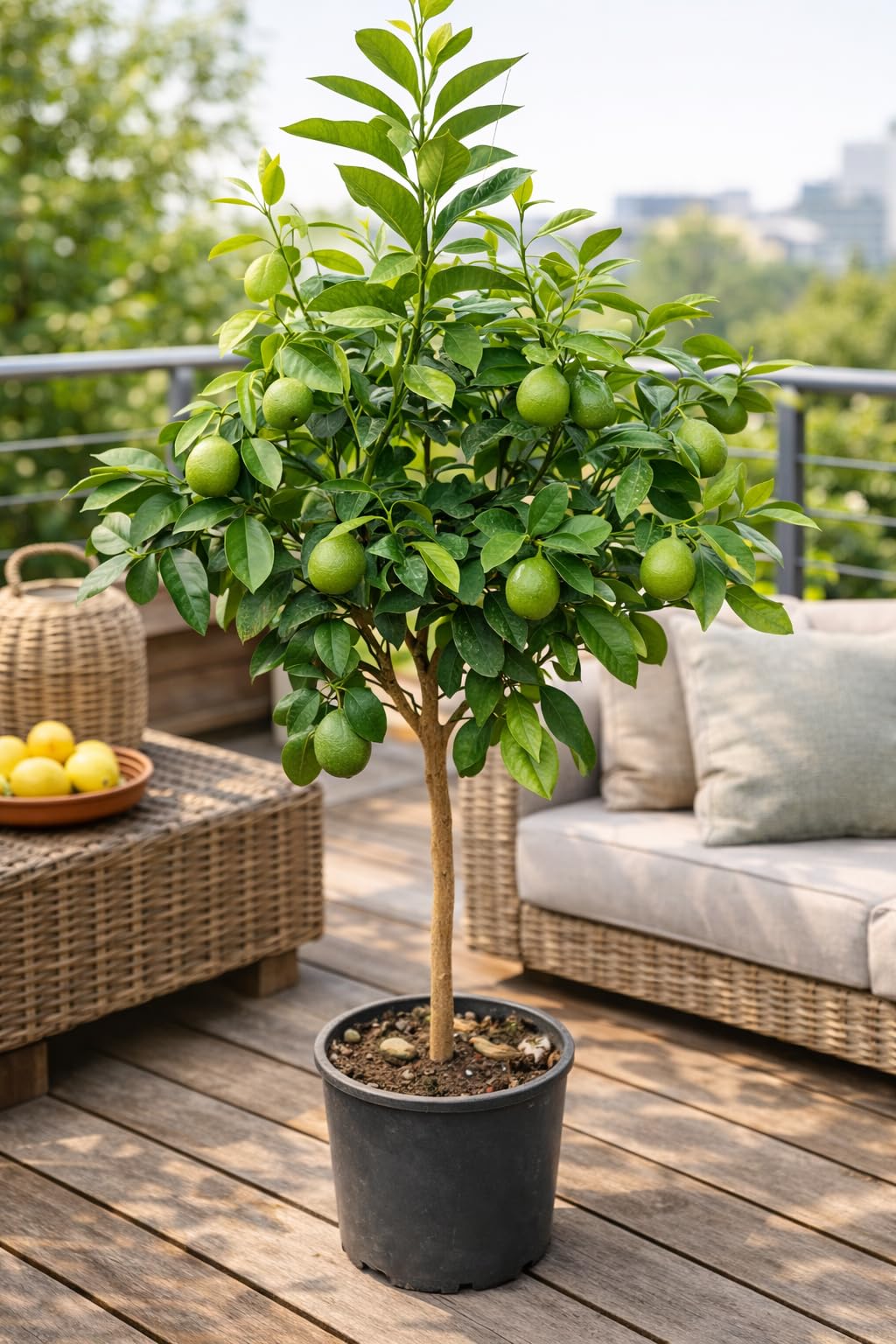 Bergamotte Pflanze 140–160 cm – Citrus bergamia – Bergamottenbaum mit dickem Stamm – Duftzitrus für Terrasse, Balkon & Wintergarten – mediterrane Zitruspflanze