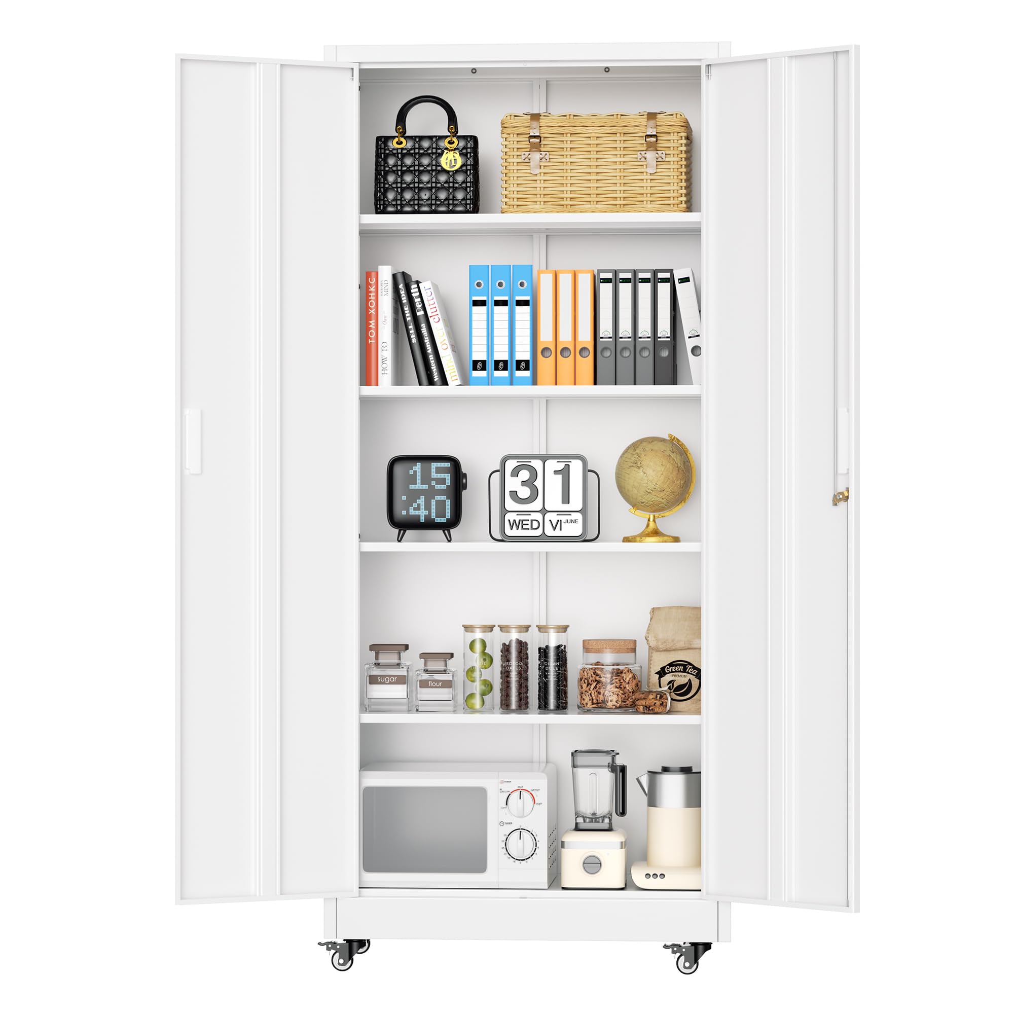 Amazon.com: INTERGREAT Metal Storage Cabinet with Wheels, 73