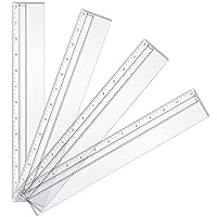 Vista 1 de Chinco Regla de aumento de 4 piezas, plástico transparente, para procesamiento de datos, herramientas de redacción, construcción para lectura