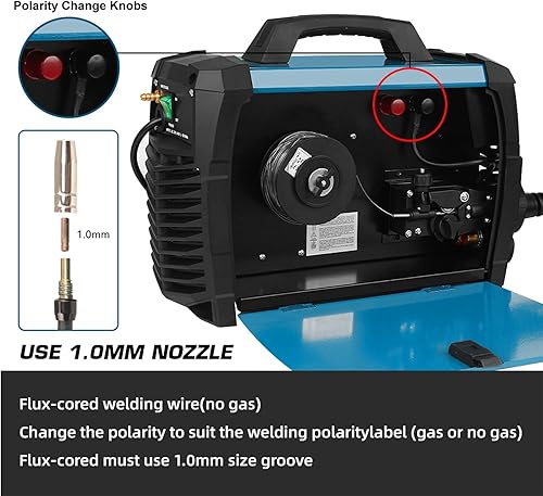 Miniatura 7 de Prostormer Máquina de soldar, MIGTIGMMA Soldador multifuncional 3 en 1 con pantalla digital, soporte de electrodos, abrazadera de tierra, cable