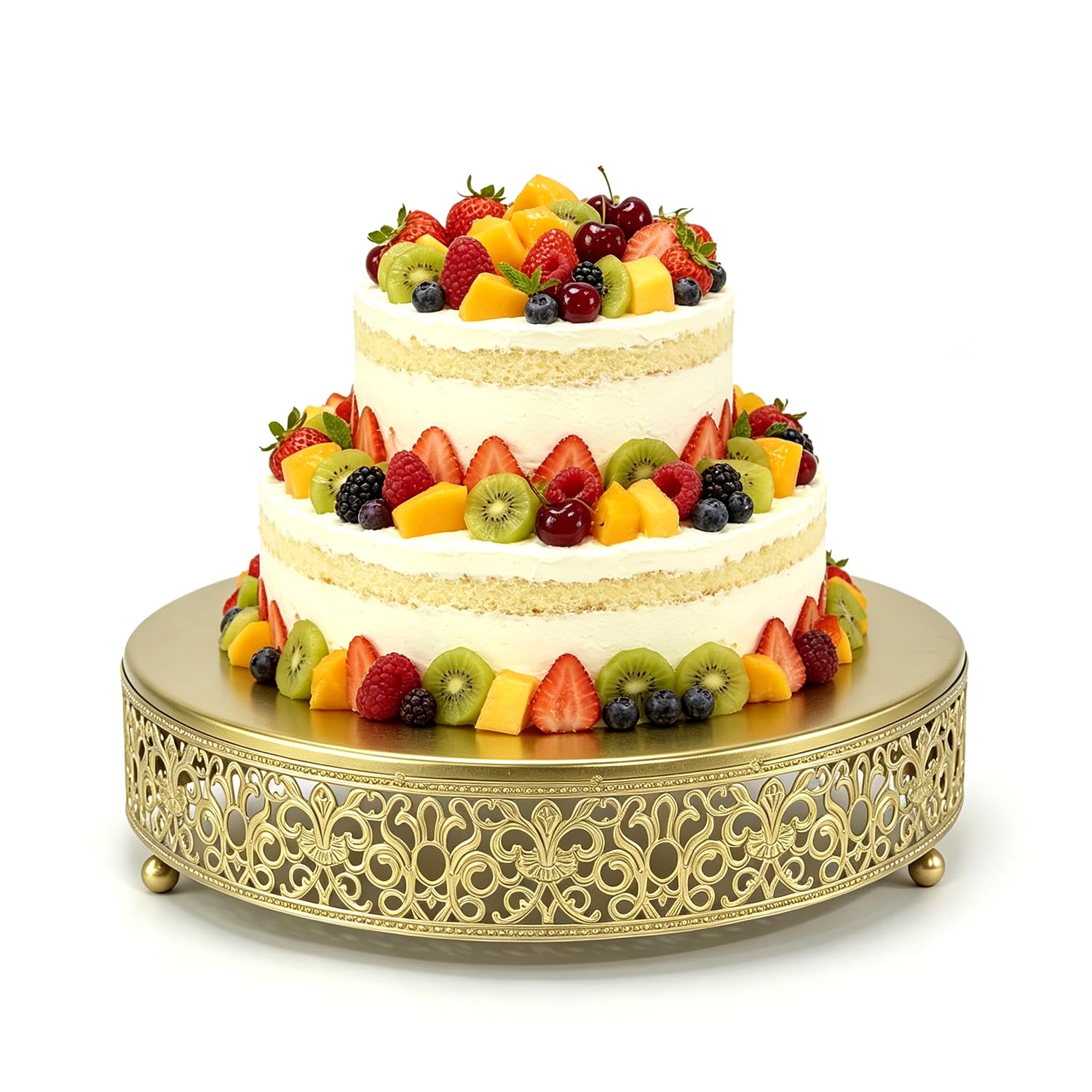 Light Gold Filigree Cake Stand