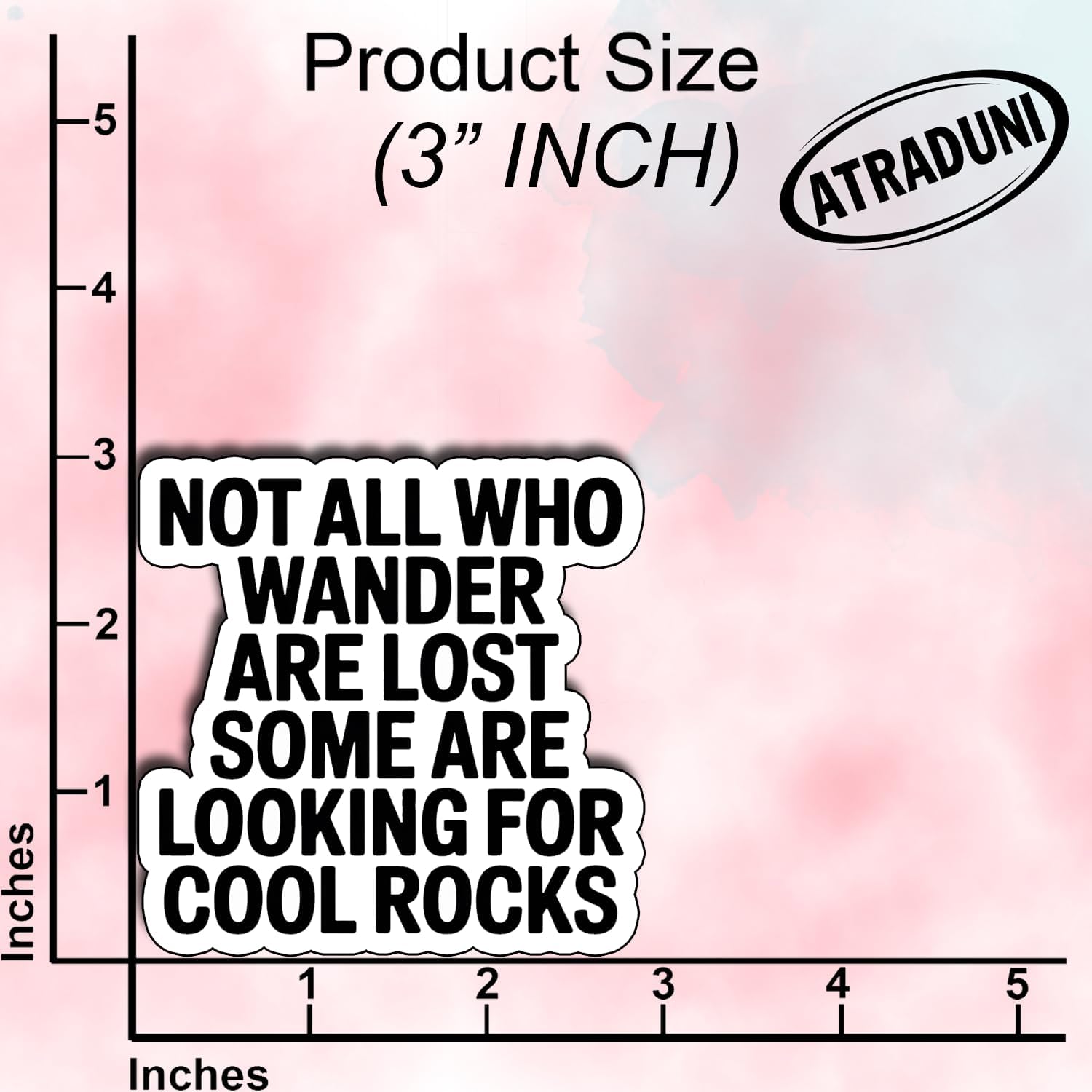 (3Pcs) Not All Who Wander are Lost Some are Looking for Cool Rocks Sticker Funny Hiking Quote Vinyl Waterproof Gifts Decal for Laptop Water Bottle Journal Outdoorsy Nature Lover Stickers Size 3" image 2